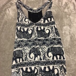 Elephant print tank with back detail